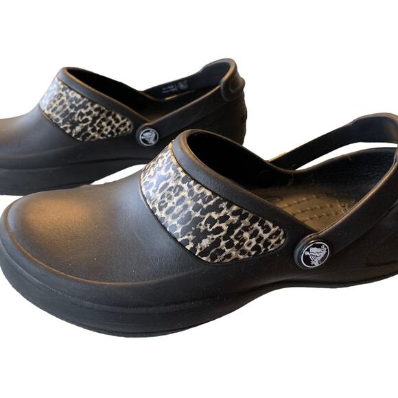 Crocs Women's Size 6 Bayaband Clog Black Leopard Print Design Everyday Sandal - Picture 5 of 10